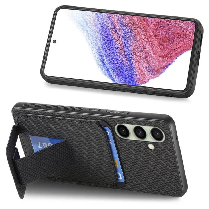 Cover Samsung Galaxy S25 5g Kortholder Og Stativ I Kulfiber