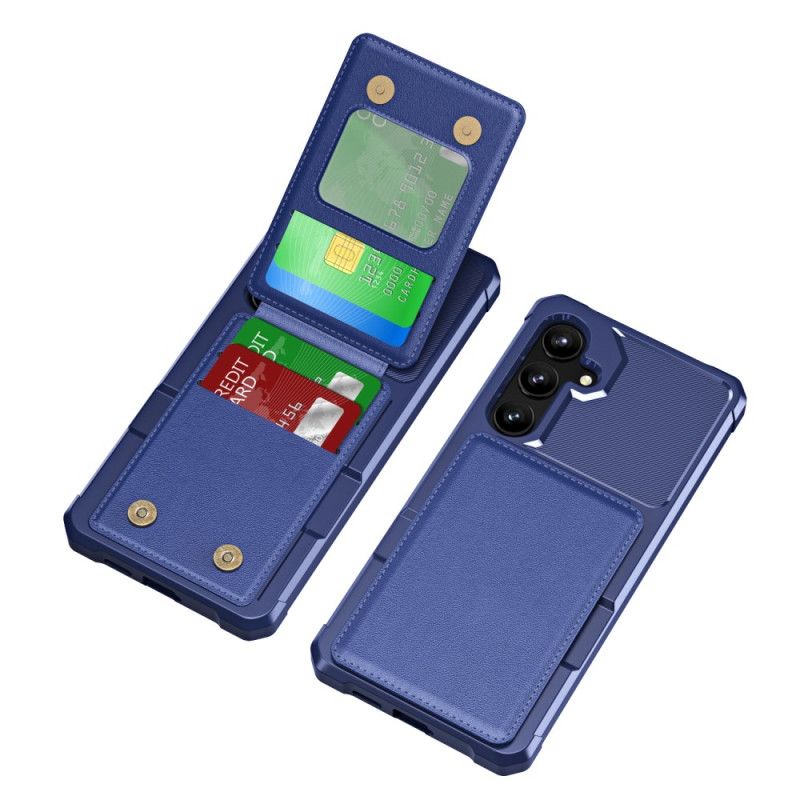 Cover Samsung Galaxy S25 5g Kortholder Og Stativ Med Metallisk Effekt