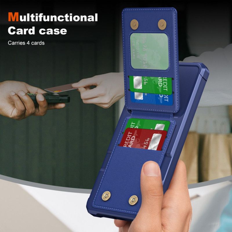 Cover Samsung Galaxy S25 5g Kortholder Og Stativ Med Metallisk Effekt