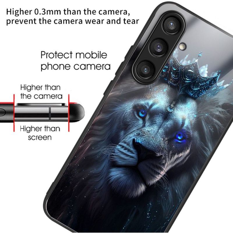 Cover Samsung Galaxy S25 5g Kronet Løve I Hærdet Glas