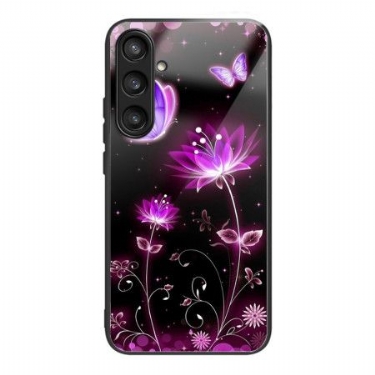 Cover Til Samsung Galaxy S25 5g Blomster Og Sommerfugle I Hærdet Glas
