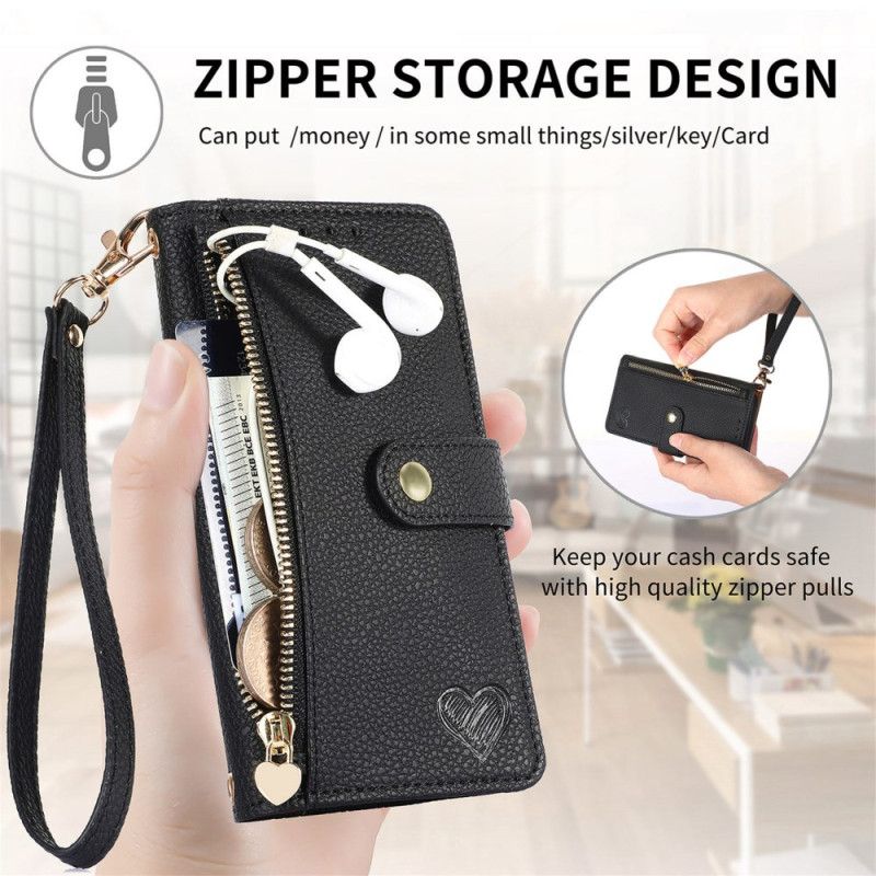 Flip Cover Samsung Galaxy S25 5g Hjertedesign Rfid Blokering