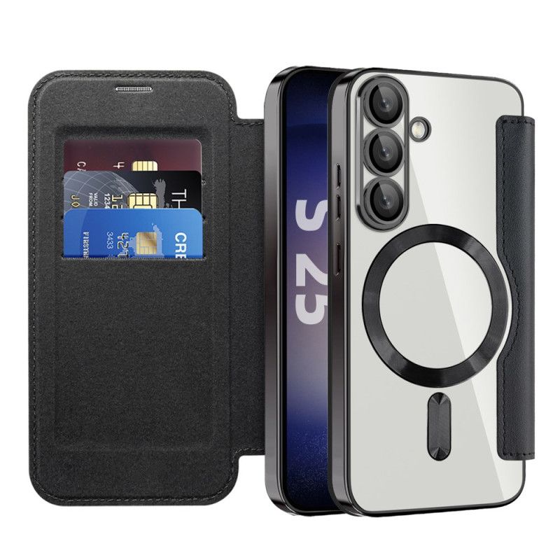 Flip Cover Samsung Galaxy S25 5g Lædereffekt Kompatibel Med Magsafe Og Rfid-blokering