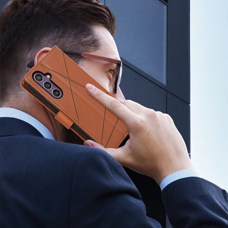 Flip Cover Samsung Galaxy S25 5g Linjer Og 3 Kortholdere