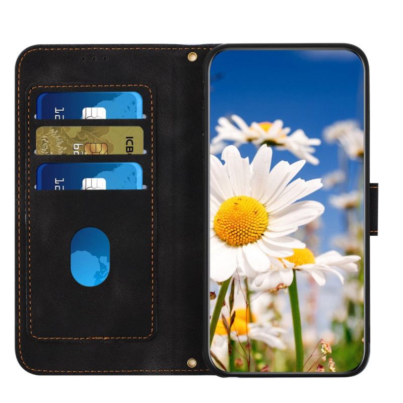 Flip Cover Samsung Galaxy S25 5g Pung Med Blomstereffekt