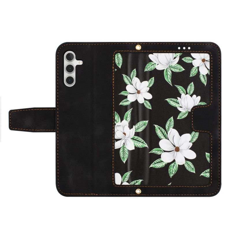 Flip Cover Samsung Galaxy S25 5g Pung Med Blomstereffekt