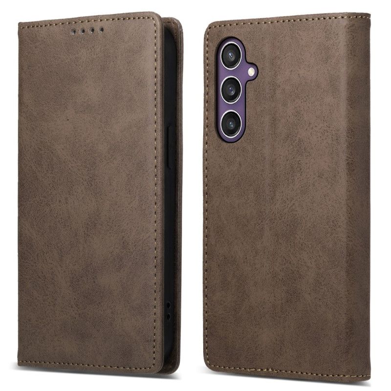 Flip Cover Samsung Galaxy S25 5g Rfid-blokerende Lædereffekt