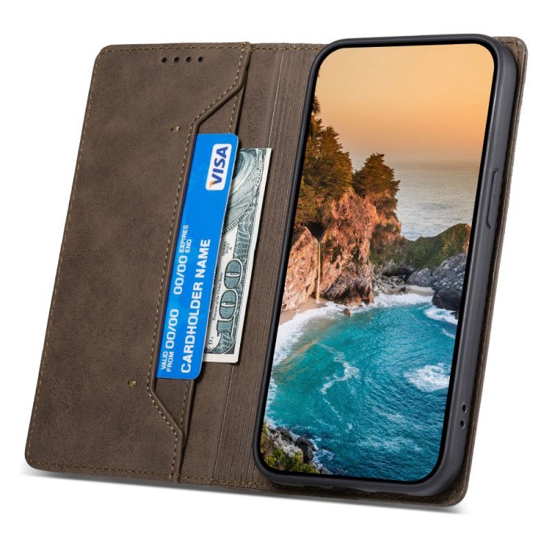 Flip Cover Samsung Galaxy S25 5g Rfid-blokerende Lædereffekt