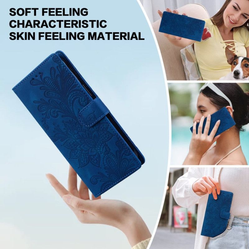 Flip Cover Til Samsung Galaxy S25 5g Blomstermønster Med Blonde