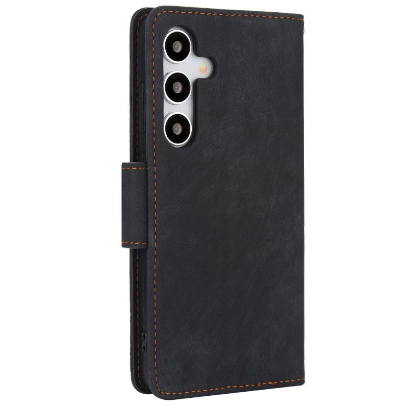 Flip Cover Til Samsung Galaxy S25 5g Blomstermønster Med Ruskindseffekt