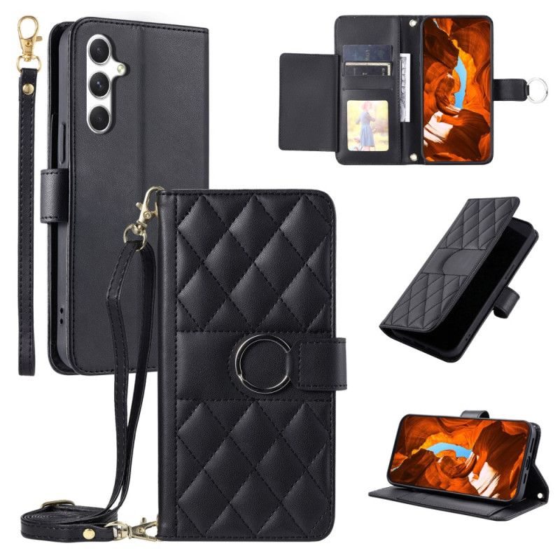 Flip Cover Til Samsung Galaxy S25 5g Rund Ring Og Remme