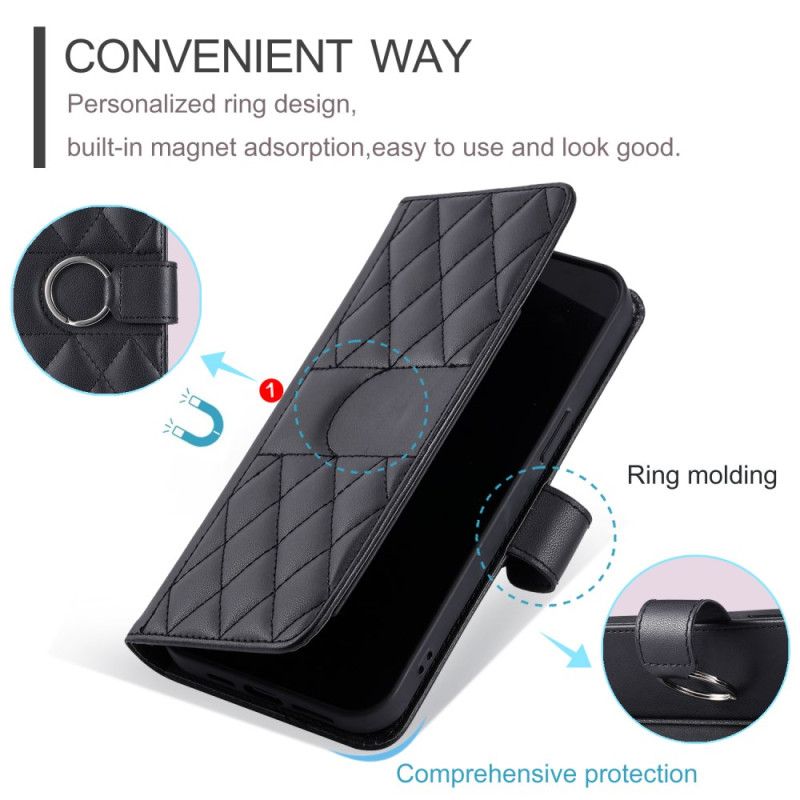 Flip Cover Til Samsung Galaxy S25 5g Rund Ring Og Remme