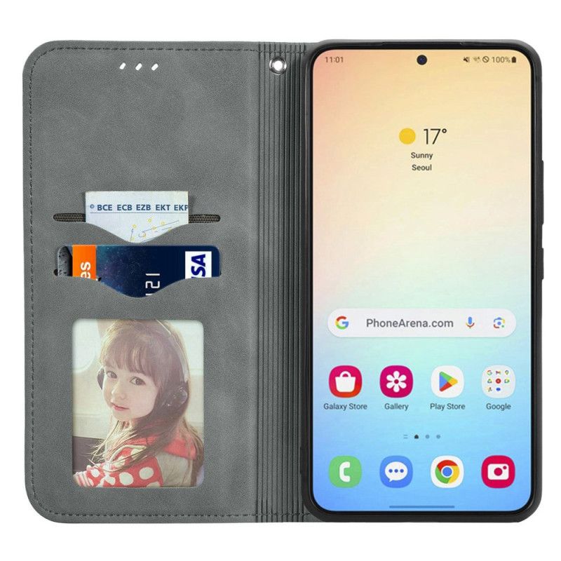 Flip Cover Til Samsung Galaxy S25 5g Ruskindseffekt