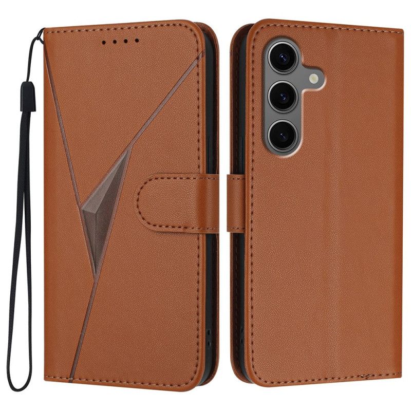 Flip Cover Til Samsung Galaxy S25 5g Snor Med Trekantet Mønster