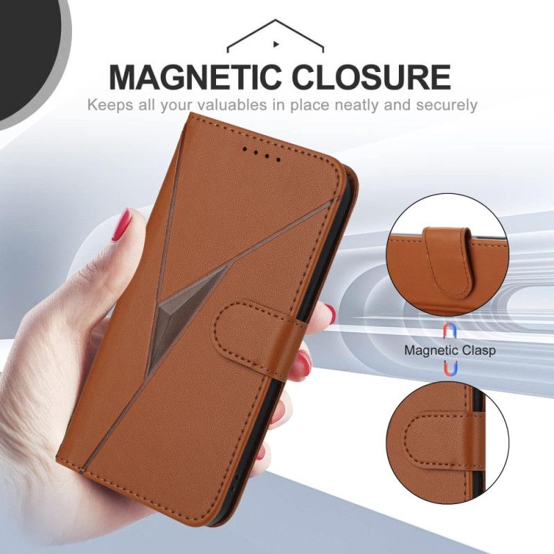 Flip Cover Til Samsung Galaxy S25 5g Snor Med Trekantet Mønster