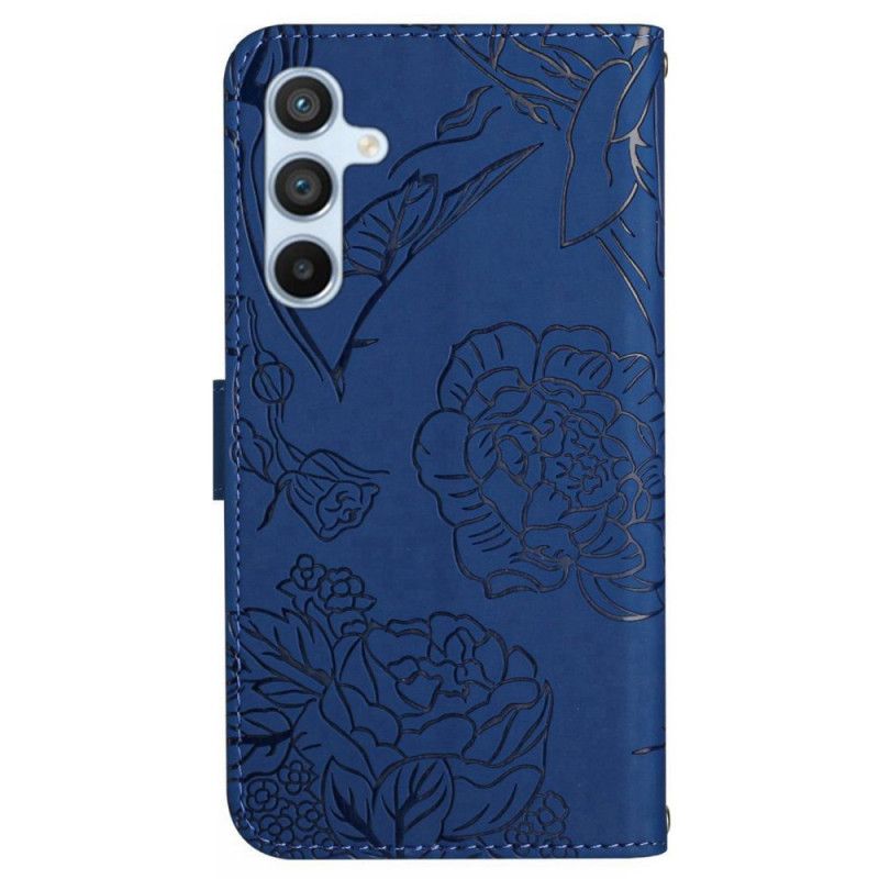 Flip Cover Til Samsung Galaxy S25 5g Sommerfugledesign Med Rem