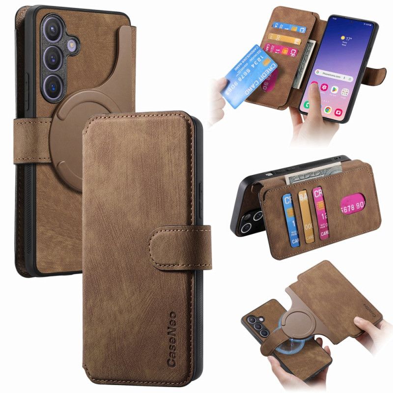 Læder Cover Samsung Galaxy S25 5g Telefon Etui Aftageligt Magnetisk Cover