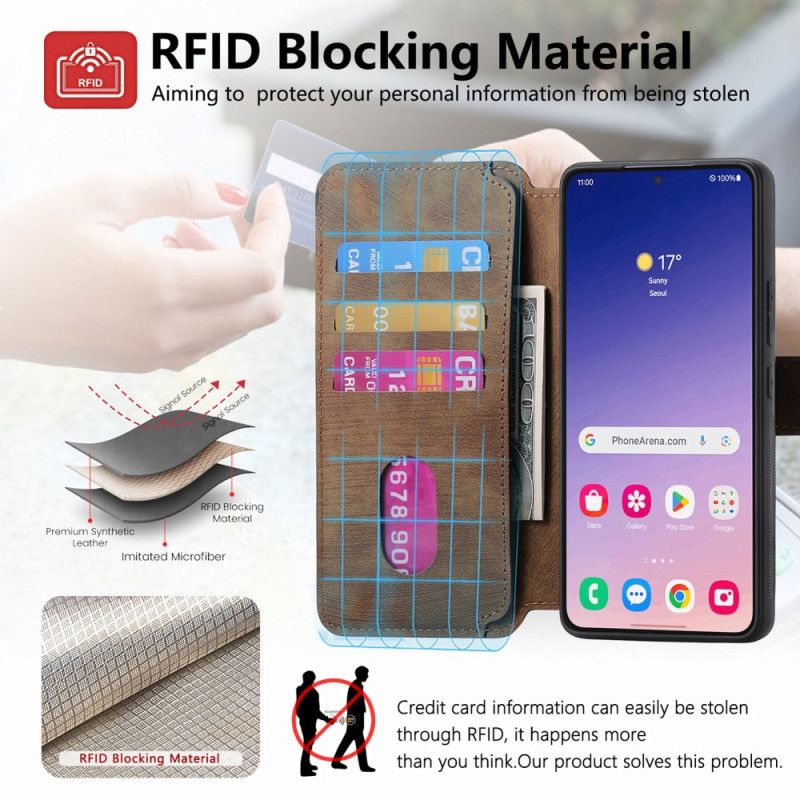 Læder Cover Samsung Galaxy S25 5g Telefon Etui Aftageligt Magnetisk Cover