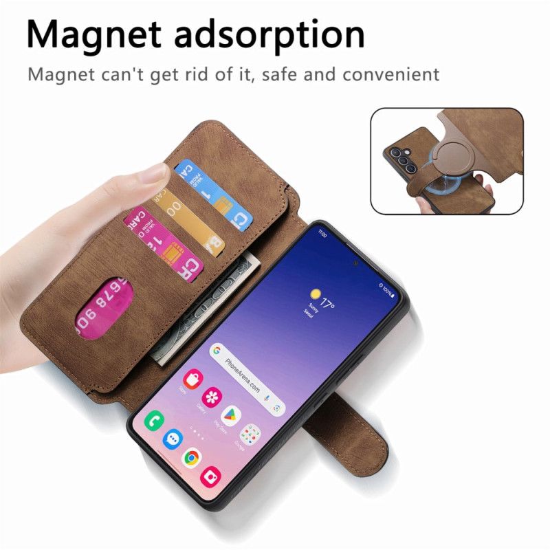 Læder Cover Samsung Galaxy S25 5g Telefon Etui Aftageligt Magnetisk Cover