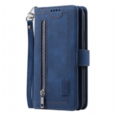 Læder Cover Samsung Galaxy S25 5g Telefon Etui Pung Med 9 Kortpladser Og Snor