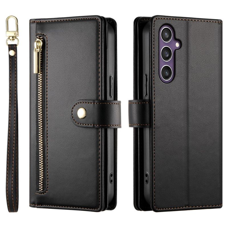 Læder Cover Samsung Galaxy S25 5g Telefon Etui Pung Med Rem