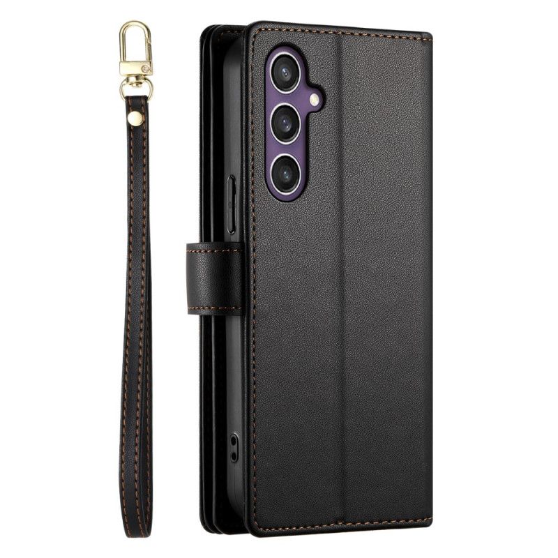 Læder Cover Samsung Galaxy S25 5g Telefon Etui Pung Med Rem