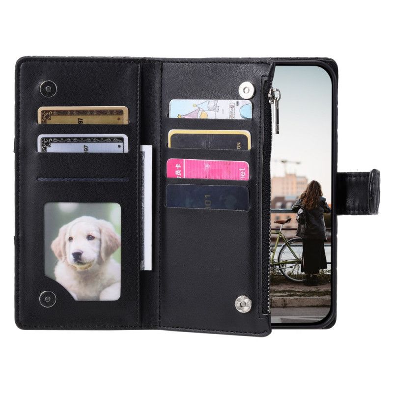 Læder Cover Samsung Galaxy S25 5g Telefon Etui Quiltet Lynlåspung