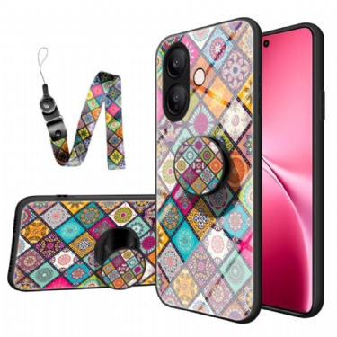 Cover Til Vivo V60 Lite Ringholder Og Patchwork-snor