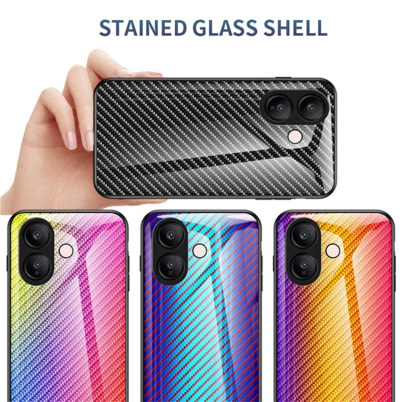Cover Vivo V60 Lite Hærdet Glas I Kulfiber