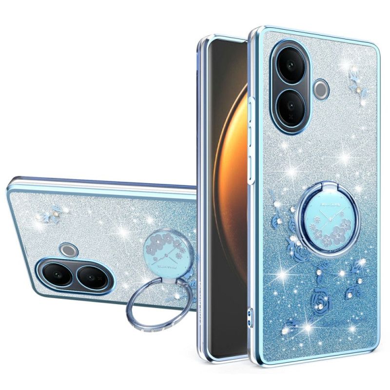 Cover Vivo V60 Lite Med Ringholder Og Farvetonede Pailletter