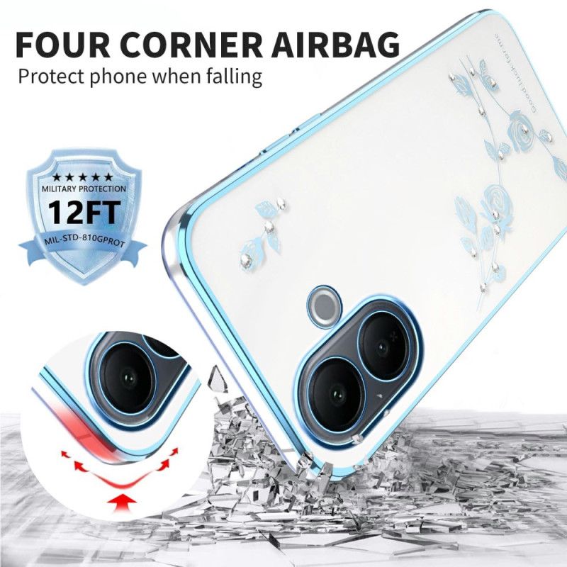 Cover Vivo V60 Lite Rhinsten Og Evige Blomster