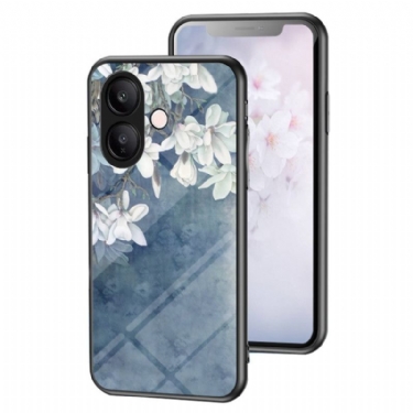 Cover Vivo V60 Lite Telefon Etui Blomsterhærdet Glas