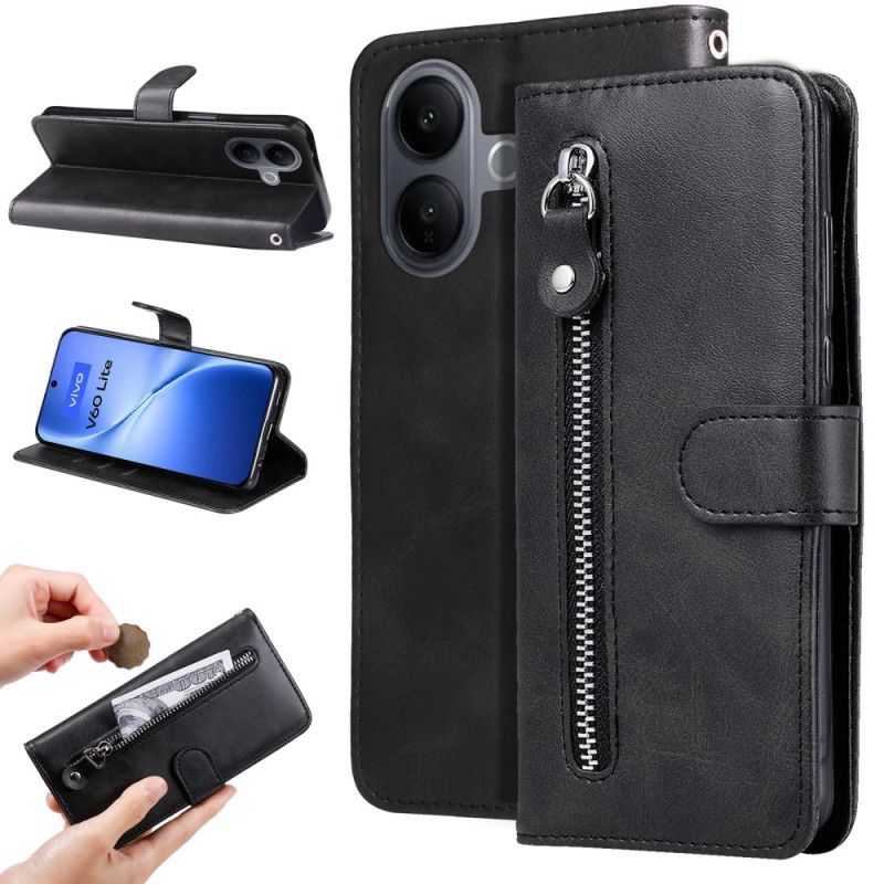 Flip Cover Til Vivo V60 Lite Lynlåslomme