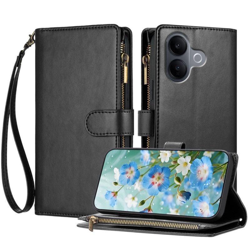 Flip Cover Vivo V60 Lite Pung Med 8 Kortlommer Og Snor