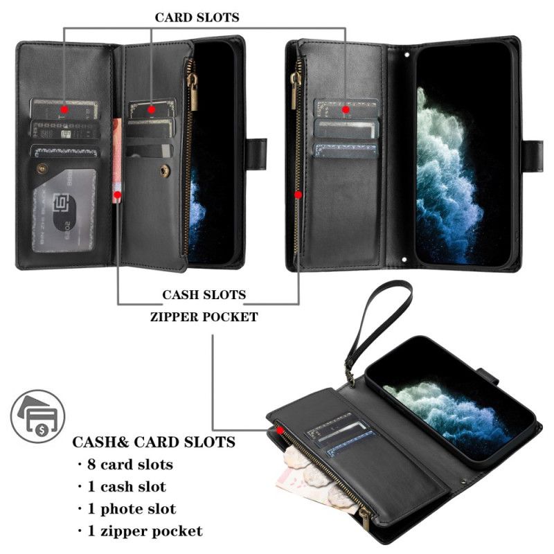 Flip Cover Vivo V60 Lite Pung Med 8 Kortlommer Og Snor