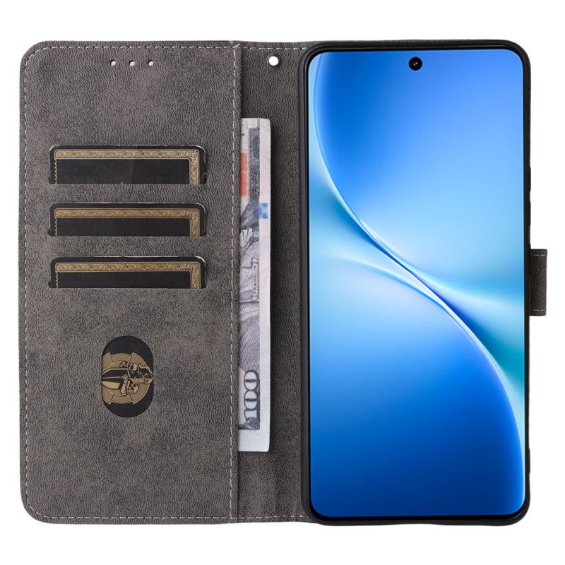 Læder Cover Vivo V60 Lite Telefon Etui Ruskindseffekt Med Rem