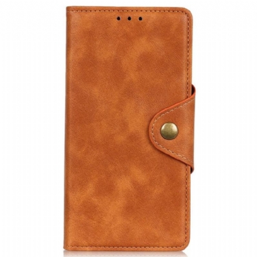Flip Cover Poco M4 5G Magnetisk Knap I Imiteret Læder