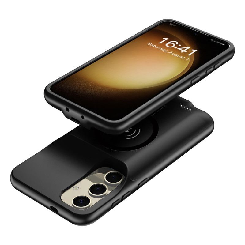 10000mah Battericover Til Samsung Galaxy S25 Plus Med Ekstern Oplader Og Magnetisk Montering