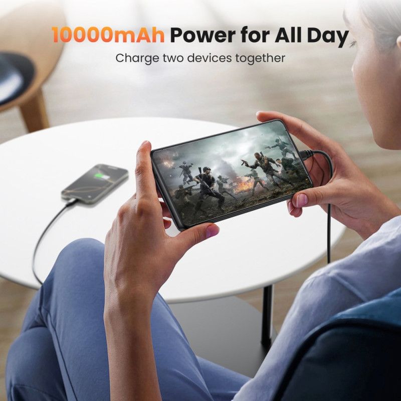 10000mah Battericover Til Samsung Galaxy S25 Plus / S24 Plus
