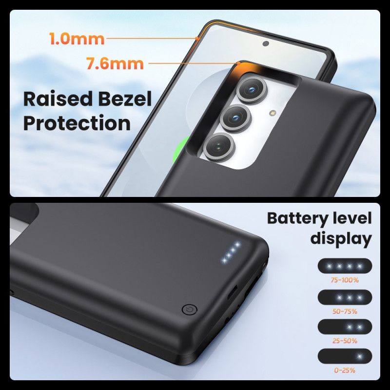 10000mah Battericover Til Samsung Galaxy S25 Plus / S24 Plus