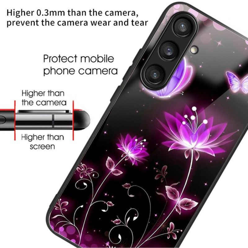 Cover Samsung Galaxy S25 Plus 5g Blomster Og Sommerfugle I Hærdet Glas