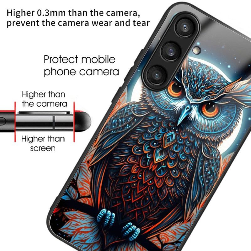 Cover Samsung Galaxy S25 Plus 5g Farvet Ugle I Hærdet Glas