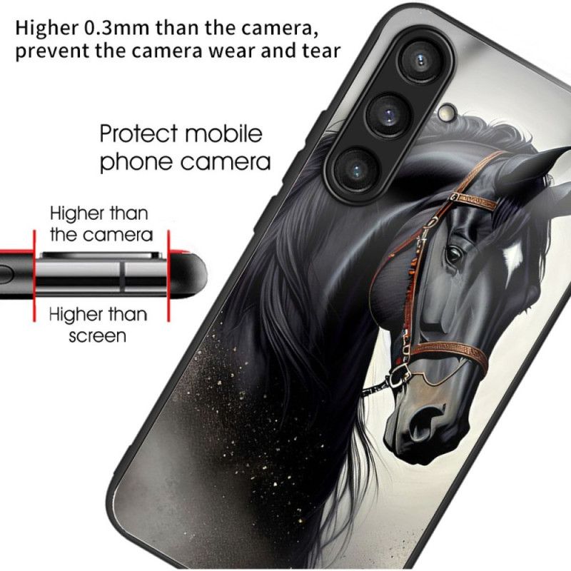 Cover Samsung Galaxy S25 Plus 5g Grå Hest I Hærdet Glas