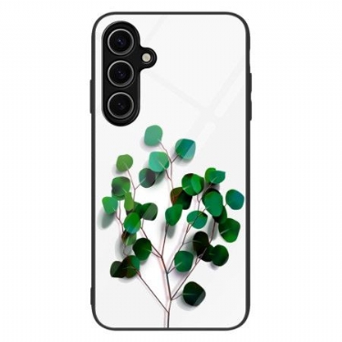 Cover Samsung Galaxy S25 Plus 5g Telefon Etui Hærdet Glas Grønne Blade