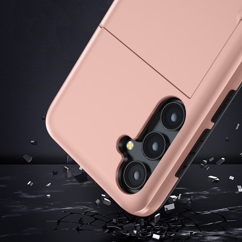 Cover Samsung Galaxy S25 Plus 5g Telefon Etui Integreret Kortholder Med Metaleffekt