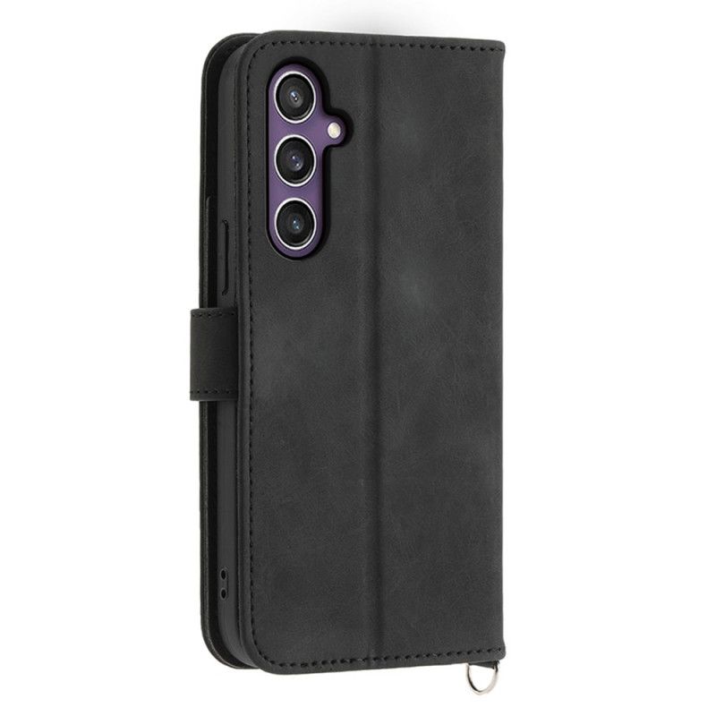 Flip Cover Samsung Galaxy S25 Plus 5g Blomstermønster Og Stropper