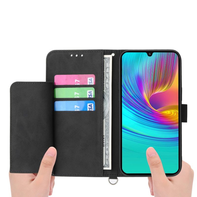 Flip Cover Samsung Galaxy S25 Plus 5g Blomstermønster Og Stropper
