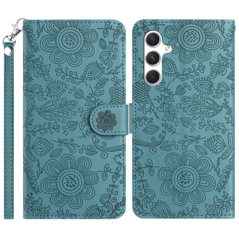 Flip Cover Samsung Galaxy S25 Plus 5g Blomsterprint Med Rem
