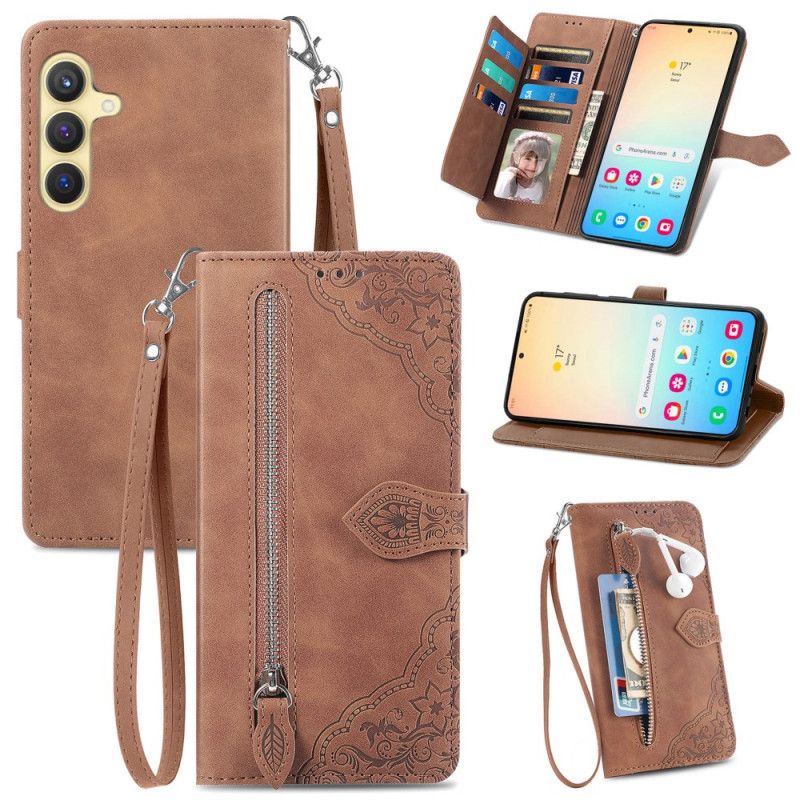 Flip Cover Samsung Galaxy S25 Plus 5g Blonderem Med Ruskindseffekt
