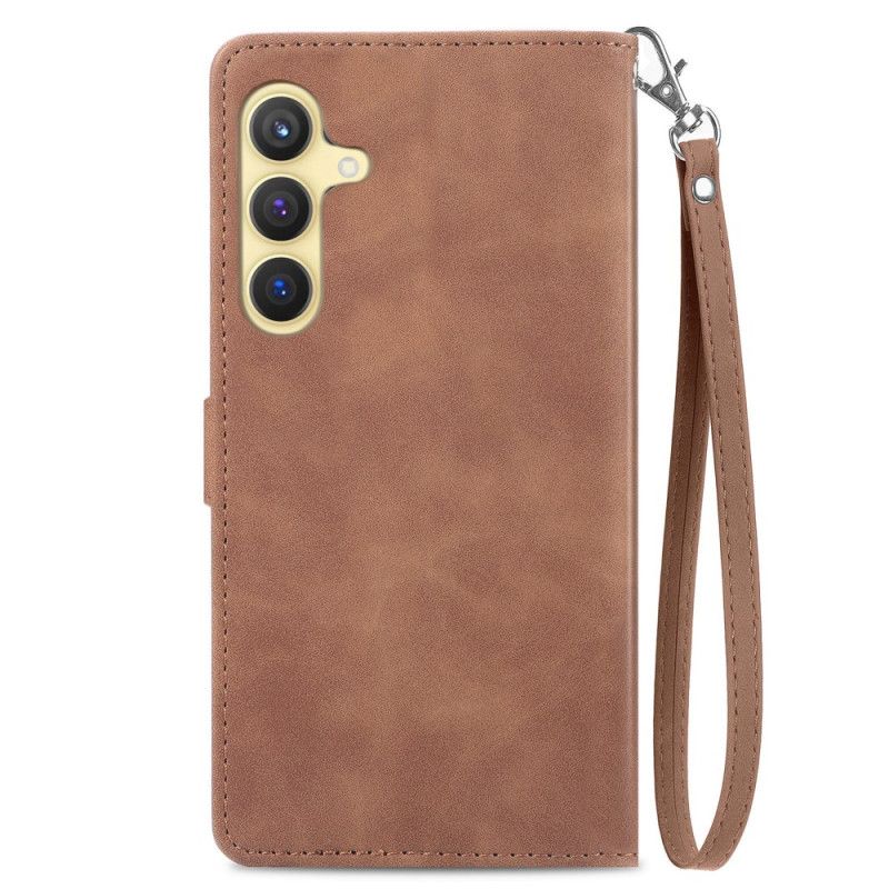 Flip Cover Samsung Galaxy S25 Plus 5g Blonderem Med Ruskindseffekt